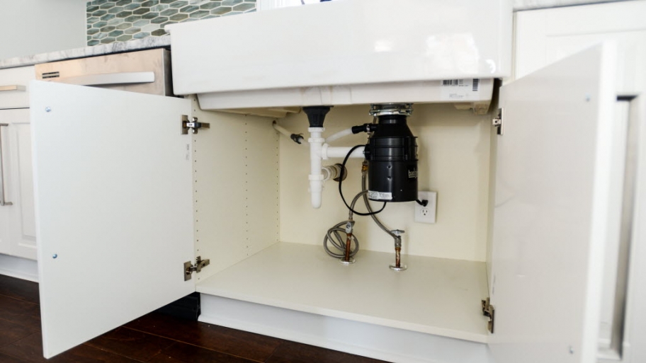 Plumbing underneath sink